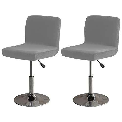 Image of LightInTheBox Bar Stool Cover Square Swivel Barstool Chair Seat Velvet Barstool Protector Covers for Counter Height Mid Low Back Chair Holiday (2Pc Dark Gray)