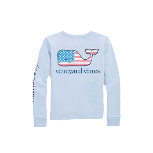 Image of Vineyard Vines Girls' Flag Whale Short-Sleeve Pocket Tee