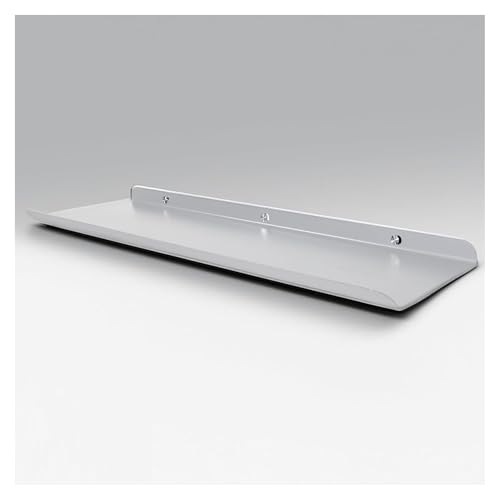 Image of 24 Inch Set 2 White Wall Shelf - Metal Floating Shelf for Wall, Wall Mounted Shelves, Modern Wall Shelf for Bedroom & Living Room Storage, Minimalist Wall Mount Shelf (60.96 CM Long X 24 CM deep)
