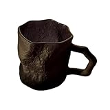 LJHFG63KUYT Vasos de vidrio Vaso de vidrio texturizado Glacier 7 oz, taza transparente sólido con asa for agua, leche, jugo o café para jugo(Negro)