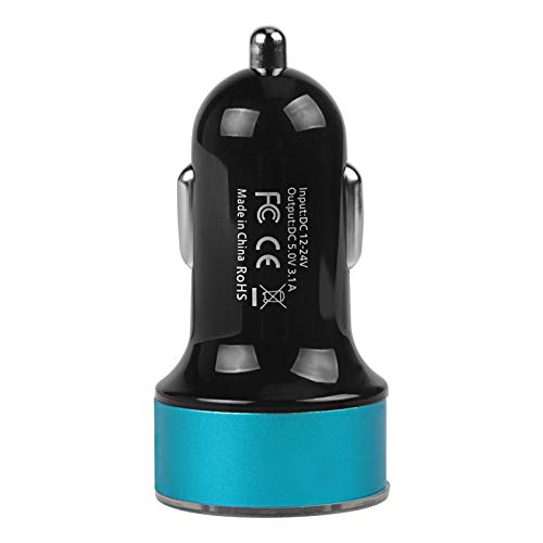 KFZ-Ladegerät, Ladegerät für Zigarettenanzünder, USB mit 2 Anschlüssen, kompatibel 5 V/2,4 A, mit LED-Voltmeter, für iOS Android Samsung Sony