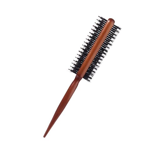Double Sided Teasing Brush - Boar & Nylon Bristle Teaser Comb with Rat Tail Pick for Hair Sectioning for Edge Control, Backcombing, Smoothing,and Styling Thin & Fine Hair to Create Volume,teasing comb