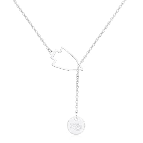 imani Necklace for Football Fans K&C Kansas City Inspired jewelry Cheerleader Gameday Party Decor Outfits (white)