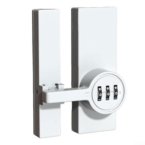 Niceminiwall Cerradura de cerradura de contraseña mejorada con mecanismo de empuje y tracción, combinación de aleación de zinc para baño y seguridad del hogar, negro/blanco/luz nocturna (blanco)