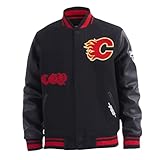 Pro Standard MENS NHL CALGARY FLAMES OLD ENGLISH VARSITY JACKET BLACK/RED/BLACK M