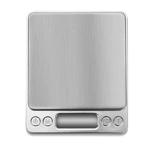 Báscula digital 2000g x 0.1g con 2 bandejas y pantalla LCD miniatura 1
