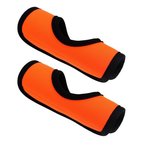 MAGICLULU Fundas para Manijas de Maleta de Neopreno Naranja, 2 Piezas, Cubiertas Protectoras para Asas de Equipaje y Puertas Cierre de Botón, Accesorio Versátil para Viaje y Uso Diario