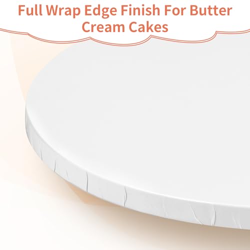 Cake Boards 12 Inch Round - Sturdy 1/2 Inch Cake Drum, 12 Inch Cake Boards,Corrugated Cake Base Cake Drums for Multi-Layer Cakes, White, 2 Pcs