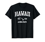 Hawaii T-Shirt Vintage Sports Design Hawaiian Islands HI Tee T-Shirt