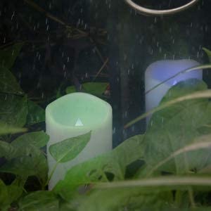 Image of CANDLE CHOICE Waterproof Outdoor Color Changing Flameless Candles Remote Timer Realistic Flickering Battery Operated Fake Electric LED White Plastic Pillars for Wedding Christmas Decoration 3 Pack
