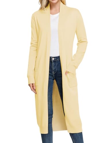Image of GRACE KARIN Essential Solid Open Front Maxi Long Knitted Cardigan Sweater for Women