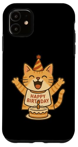 Cute Cat Birthday Party Cake Hat Case for iPhone 11
