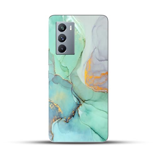 Image of COLORflow Back Cover Compatible with iQOO 9 SE 5G | Beautiful Green Marble | Designer Printed Hard CASE Bumper Back Cover Compatible with iQOO 9 SE 5G