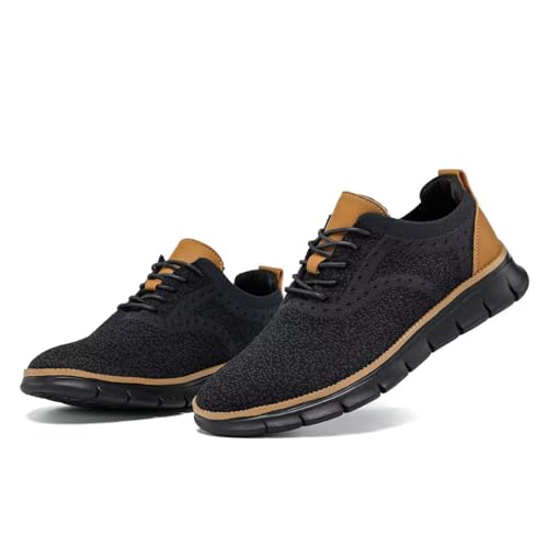 Men's Mesh Sneakers Oxfords Lace-Up Lightweight Casual Walking Shoes Dress Shoes Fashion Sneakers Walking Shoes Dark Grey3