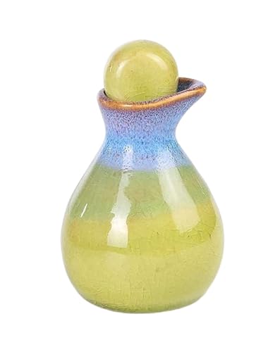 NTIYOU Dosificador de Aceite y Vinagre Botella dispensadora de Aceite y vinagre for Cocina, hogar, Esenciales, Botellas de Aceite y vinagre de cerámica, Botella de Aceite (Amarillo) Condimento(Green)