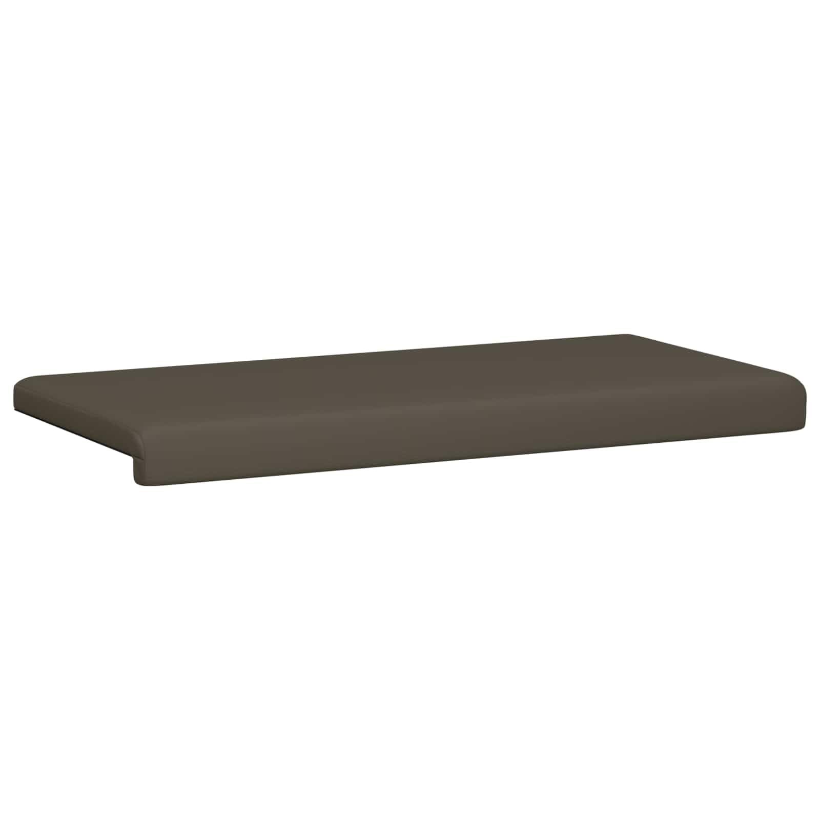 Poduszka na ławkę sztuczna skóra szara głębokość 35 cm | Kształt litery L, wypełnienie piankowe, rama z materiału drewnopochodnego, antypoślizgowa, łatwa do czyszczenia