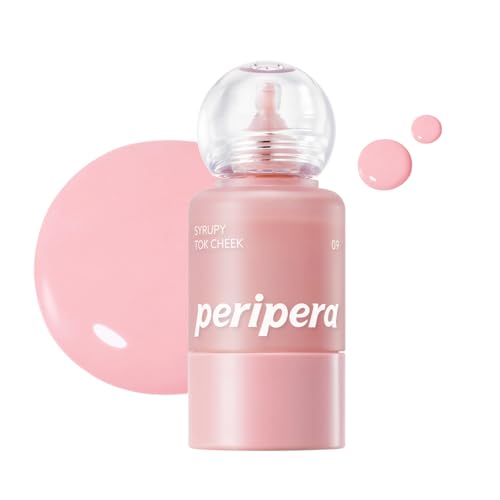 Image of PERIPERA SYRUPY TOK CHEEK Liquid Blush| Dewy Finish with Long-Lasting Hydration, Buildable & Blendable Color, Natural Glow for Cheeks, Safe for Sensitive Skin (09 PALE PEACH)