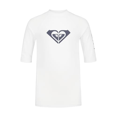 Image of Roxy Girls' Short Sleeve Whole Hearted Rashguard Shirt, UPF 50+ Sun Protection, Quick Dry