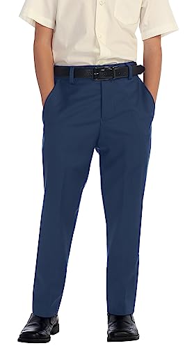 Gioberti Boys Flat Front Dress Pants, Royal Blue, 3T