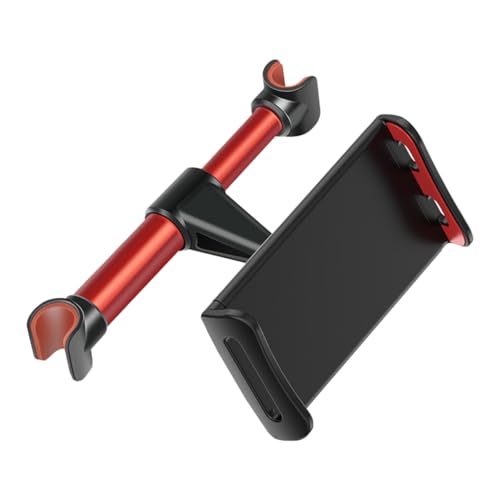 DUSCOKE Car Headrest Mount, Adjustable 360 Rotating Tablet Holder for 5.3'-10.2' Devices, Universal Car Backseat Phone Mount for Kids, Fit for iPhone Pro Max, Galaxy Tabs (Red)