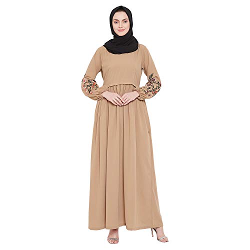 Image of Nabia Chikan Hand Embroidery Design Abaya For Women