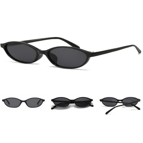 Oval Sunglasses for Women Retro Cat Eye 90s y2k Trendy Thin Sunglasses Womens UV Protection