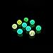 200pcs Glowing Solar Luminous Smile Face Beads Mixed Acrylic Glow in The Dark Happy Face Beads Charms with Rope for DIY Jewelry Craft Making Party Decoration (Luminous)