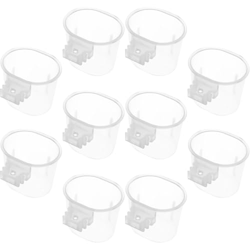 TOPPERFUN 10 Comederos y Bebederos Colgantes para Pájaros Pequeños Plástico Duradero 10 Piezas Tazones de Comida y Agua para Jaula Accesorios para Periquitos y Loros Domésticos