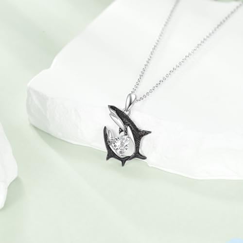 POPLYKE Mam Daughter Heart CZ Necklace Sterling Silver Ocean Jewelry for Women Gifts for Mother Daughter Mothers Day 6