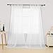 Produktbild Deconovo Vorhang Schlaufenschal Transparent Vorhang Voile Gardinen Voile 245x140 cm Weiß 2er Set