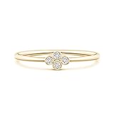 PURE IGNIS Lab Created Diamond Four Stone Promise Ring in 14k Yellow Gold (H Color & SI2 Clarity) - April Birthstone