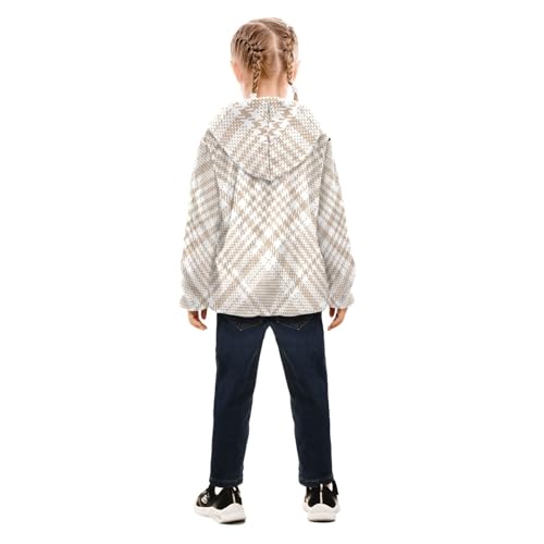 GuoChe Buffalo Plaid Beige Toddler Girl Fleece Jacket4