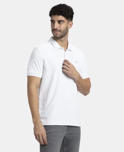Image of Jockey AM38 Men's Microfiber Fabric Solid Half Sleeve Polo T-Shirt with StayDry & StayFresh Technology