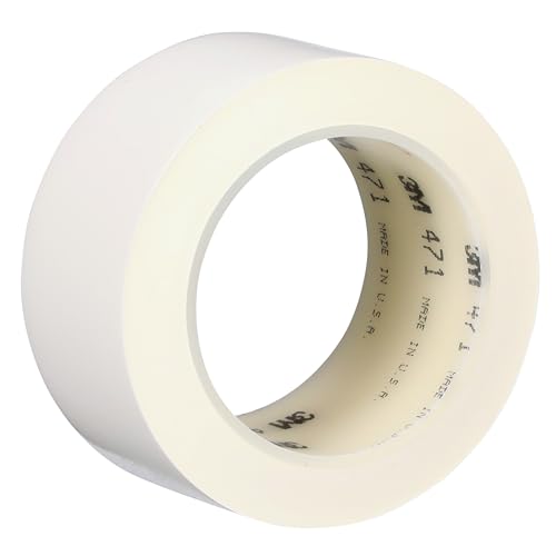 Image of 3M Vinyl Tape 471, 2 in x 36 yd, White, 24 Rolls,White Floor Tape, Paint Alternative for Floor Marking, Social Distancing, Color Coding, Safety Marking