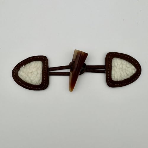 BZSDLD 5/10 Paar 15-17 CM Bruin Lederen Toggle Sluiting Knoppen Hout Lederen Toggle Knop Naaien Toggle Sluiting Voor Jas vesten Jas