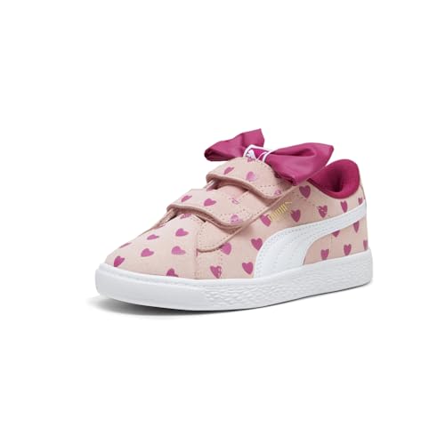 PUMA Kids Girls Suede Classic Re-Bow Heart Print Slip On Sneakers Shoes Casual - Pink - Size 3 M2