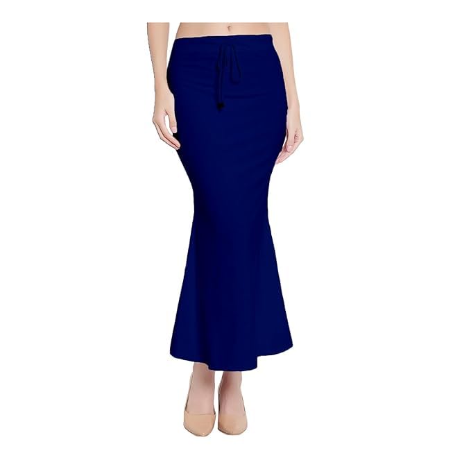 Image of Saree Shapewear Petticoat for Women Cotton Blended Lycra Shaper Petticoat with Elastic & Lace (Drawstring) Long Under Skirt Fishcut Wrinkle Free Shapewear