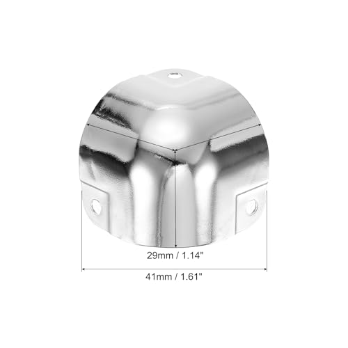 Image of uxcell 20 Pcs Decorative Box Corner Cover, 29mm Metal Edge Guard, Furniture Corner Edges Protector, Silver