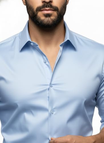 Image of Men's Solid Satin Full Sleeve Soft Finish Regular Fit Shirt for Casual Wear