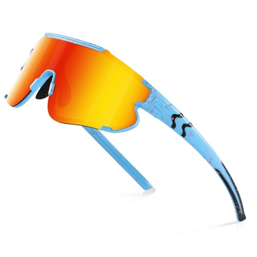 Image of Fanshen Polarized Sunglasses for Men Women, Wrap Around Sunglasses for Mens Womens Cycling Running UV Protection