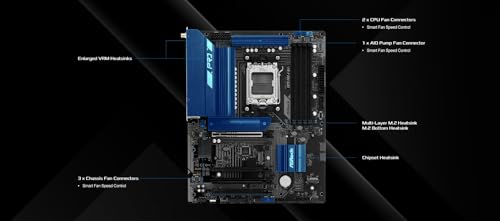 Image of ASRock X870 Pro-A WiFi ATX Motherboard - AMD AM5 Ryzen 9000 /8000 /7000, DDR5 8000+(OC), PCIe 5.0, Dual USB4 Type-C, Wi-Fi 7, 2.5GbE