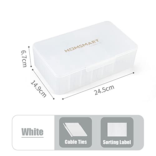 STARRY G Cable Tidy Box with Lid, 7 Grids Cable Organizer Box, Cable Management Box, Extra Large Storage Box for Data Cables, Charging Plug, Desktop Sundries, Free 10 Sorting Stickers&10 Cable Ties - Image 2