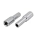 Aexit 3/8-inch Square Hand Operated Tools Drive 8mm Hex 6 Point Deep Impact Socket Silver Tone 2pcs Model:40as64qo117