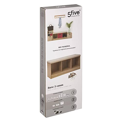Banc 3 Cases Mix n modul 5five : assise robuste et cubes de rangement bois