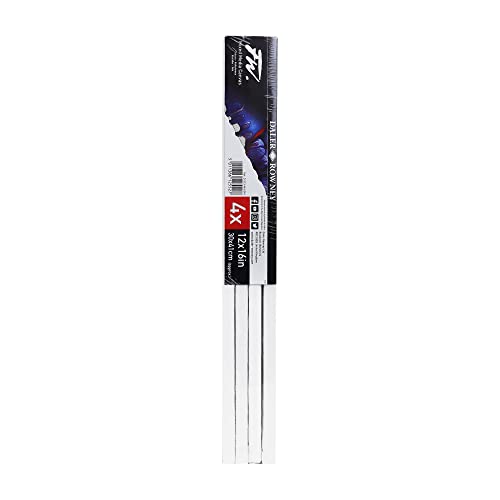 Daler-Rowney FW 12 x 16in White Stretched Canvas, Medium Grain, 10mm Deep, 4 Pack, For Professional Artists & Students - Image 2