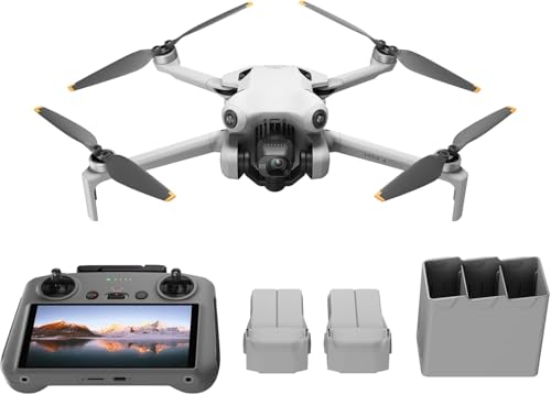 DJI Mini 4 Pro Fly More Combo Plus with DJI RC 2, Drones with Camera for Adults 4K, 3 Intelligent Flight Battery Plus for up to 135 Mins Flight Time, Smart Return to Home, Drone for Beginners : Toys & Games