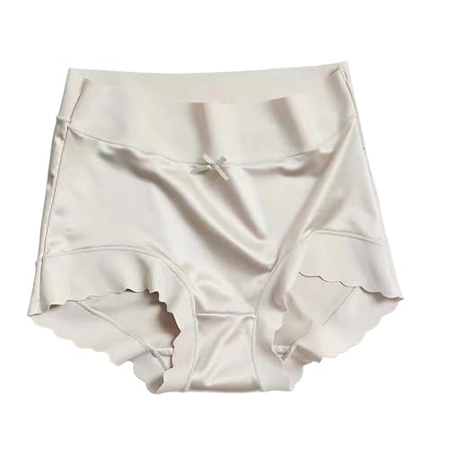 Bragas Menstruales Mujer Algodon Tangas Pack Bragas de Cintura Alta de Seda Helada de satén Calidad para Mujer, Bragas Moldeadoras sin de Seda Helada Braga Reductora Mujer Bragas Mujer Pack (Grey, M)