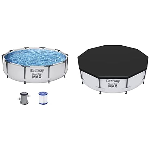 Bestway® Steel Pro MAX™ Set de Piscina con Bomba de Filtro y Cobertor de Invierno Cover
