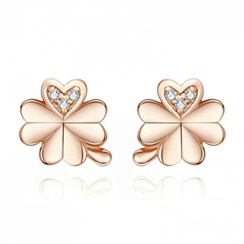 Boucles d'oreilles trèfle quatre feuilles rose pour votre look de mariage