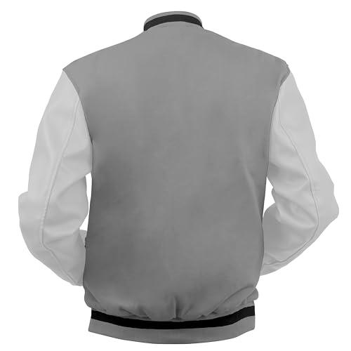Image of Baseball Wool Letterman Varsity Faux Leather Sleeve For Men | Wool Varsity Bomber Jacket